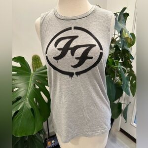 Foo Fighters • Gray & Black Band Logo Muscle Tank • Size Medium